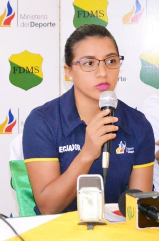 La presidenta de la Federación Deportiva de Morona Santiago, Mónica Heredia.(Cortesía)