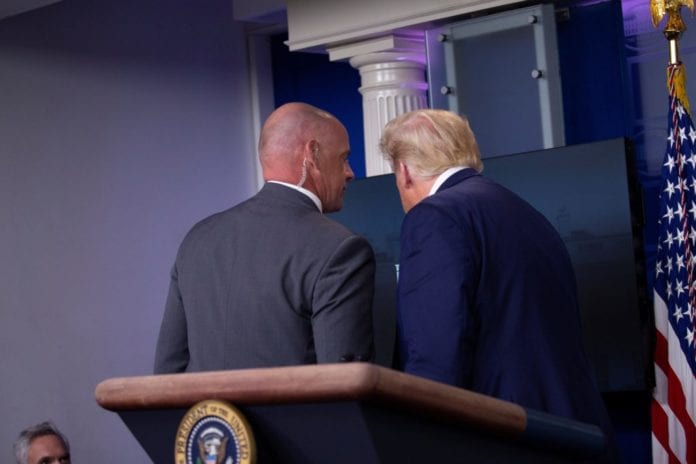 Trump Removed from Briefing Room