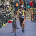 El azuayo Tomas Chica, cruzó la meta en la primera ubicación de la categoría infantil 12-13 años que cubrió un recorrido de tres kilómetros de carrera pedestre y cuatro de ciclismo. PSR