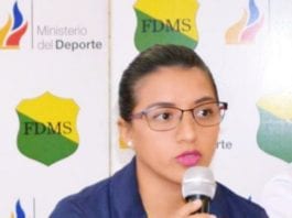 La presidenta de la Federación Deportiva de Morona Santiago, Mónica Heredia.(Cortesía)