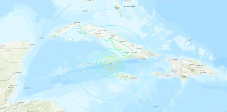 Fuerte sismo sacude el Mar Caribe entre Cuba y Jamaica sin dejar víctimas