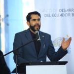 Carlos Julio Jaramillo, gerente del Banco de Desarrollo, explicó las líneas de apoyo a los GAD.(Cortesía)