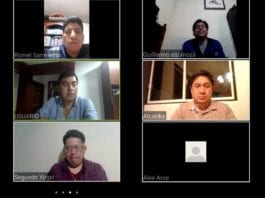 Los alcaldes de los cantones de la provincia de Cañar en la reunión virtual, en la que analizaron sobre el tema.(Cortesía)