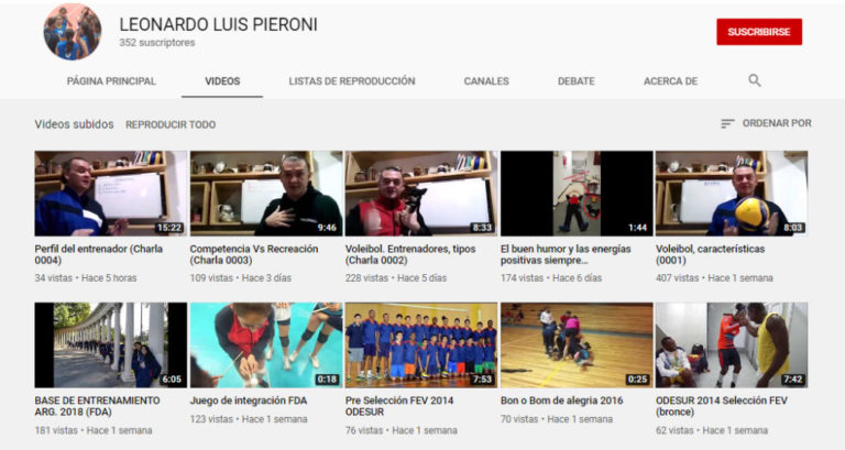 Pieroni comparte tutoriales de voleibol a través de You Tube