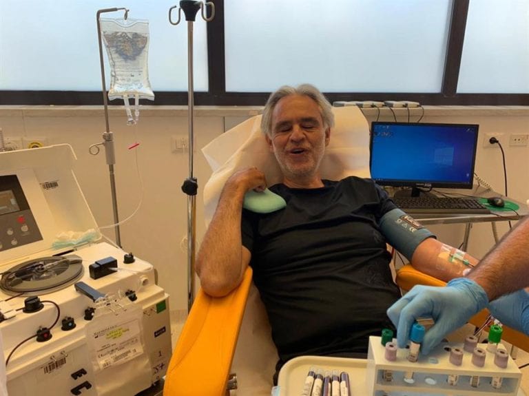 Andrea Bocelli tuvo el coronavirus y dona su plasma para la investigación