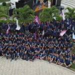 Colaboradores de Laboratorios Bagó del Ecuador en la reunión de objetivos, realizada en Punta Centinela, en marzo de 2019.