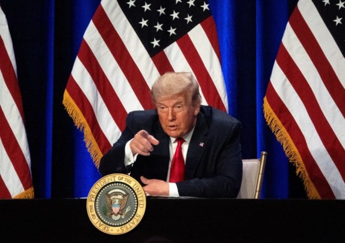 US President Donald J. Trump holds campaign event in Florida