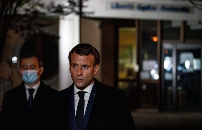 French President Emmanuel Macron visit following attack in which teacher was decapitated