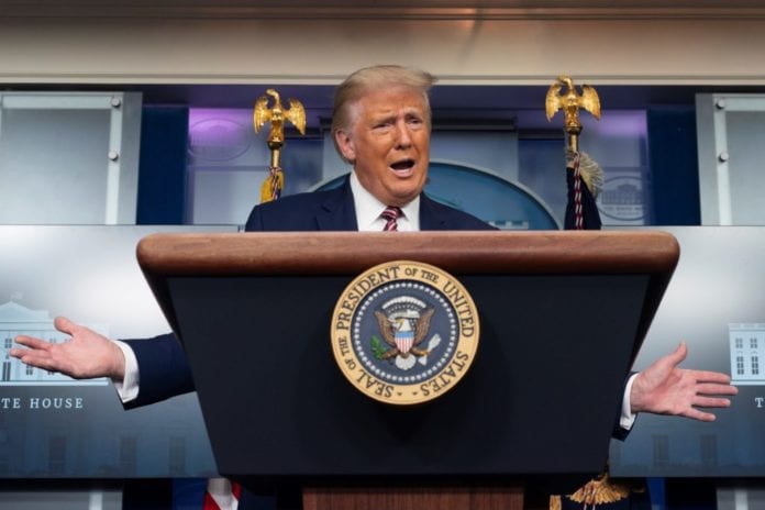 President Trump holds a news briefing at the White House
