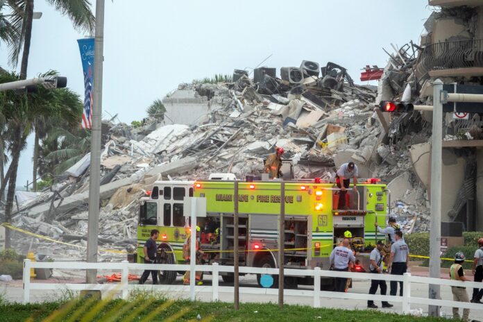 Multi-story building partially collapses near Miami, Florida