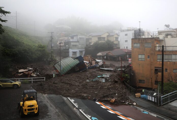 Mudslide triggered torrential rain left 20 people missing in Atami, Shizuoka Prefecture