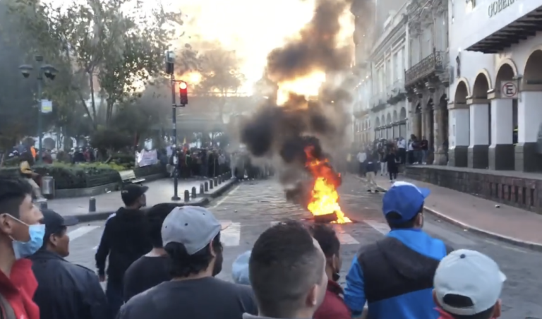 Manifestación en el centro de Cuenca se torna violenta