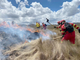 Incendio registrado el miércoles en la comuna de Cancan, en Soldados, correspondiente al cantón Cuenca.