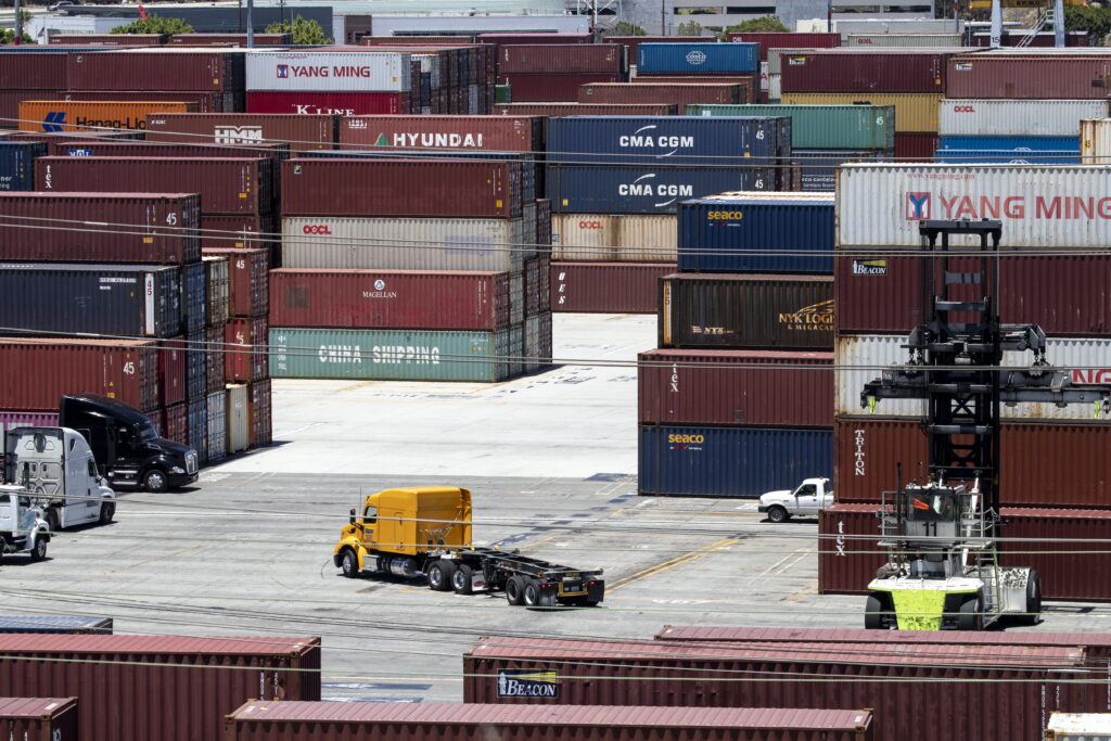 Commercial shipping at the port of Los Angeles thumbnail