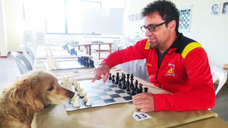 Guillermo Camacho, un entrenador de ajedrez que rescata perritos de la calle