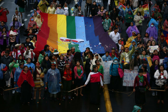 Marcha por el Día de la Mujer en Quito