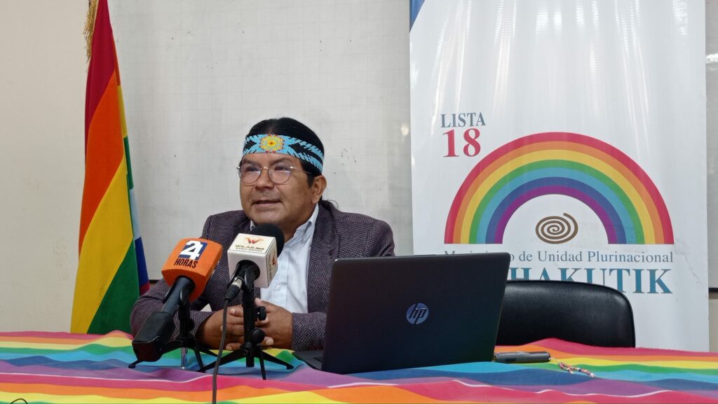 Marlon Santi, dirigente de Pachakutik.