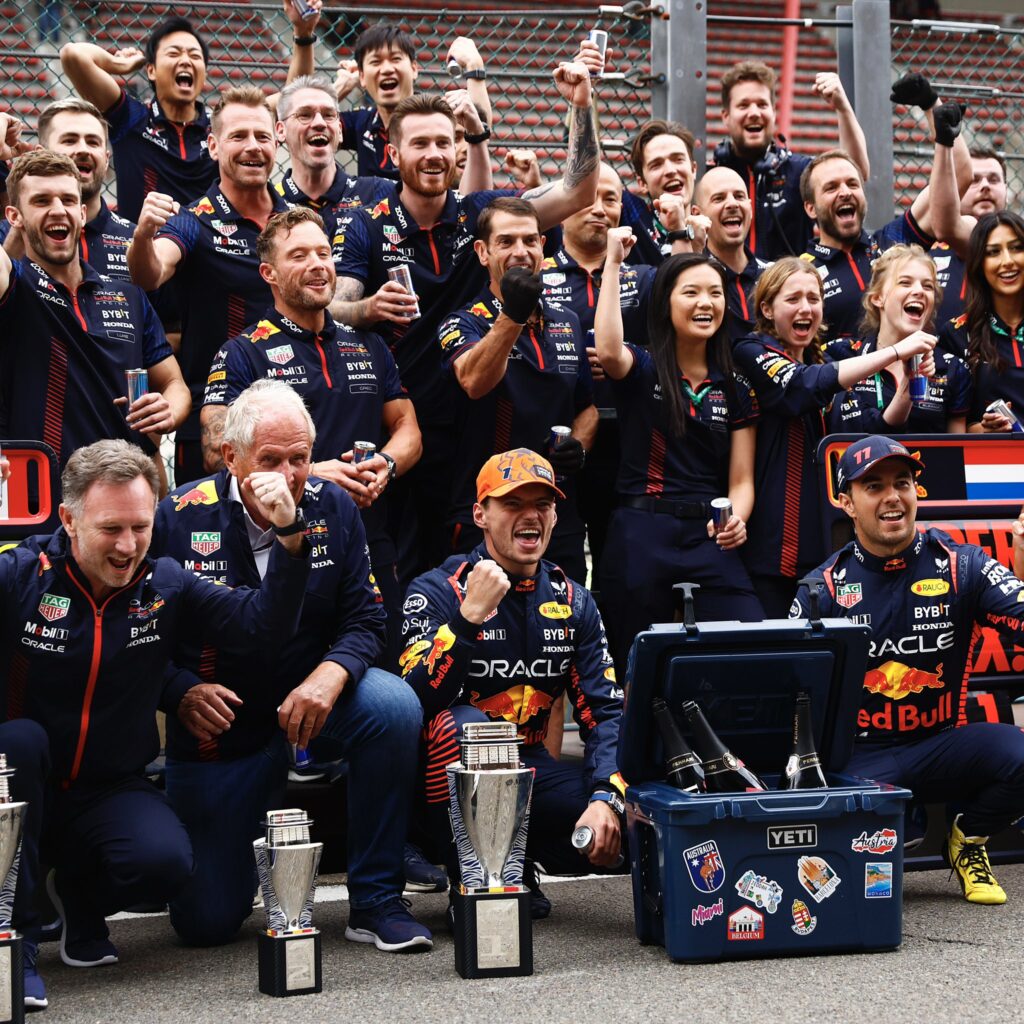 Red Bull celebra victoria en el Gran Premio de Bélgica