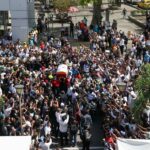 Despedida al alcalde de Manta, Agustín Intriago, por parte de sus amigos, familiares y simpatizantes en Manta.