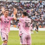 Lionel Messi celebra gol de la victoria para Inter Miami.