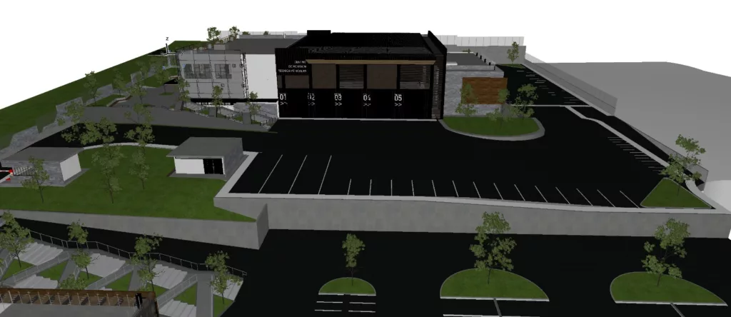 Imagen digital de la propuesta del nuevo centro multiservicios que se pretende implementar en la parroquia San Joaquín. /Cortesía