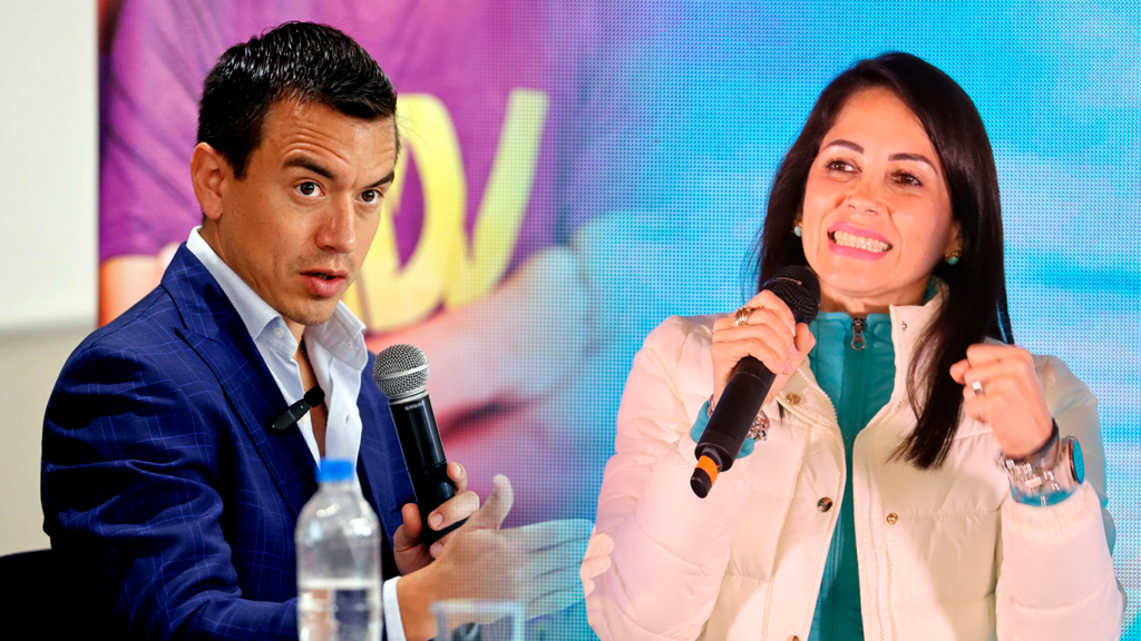 Daniel Noboa abrirá el debate, mientras que Luisa González encabezará el segundo y cuarto eje. Foto archivo El mercurio