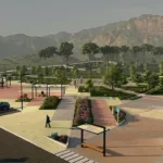 La imagen muestra cómo quedará la plaza cívica de la parroquia Guapán tras cumplir con los trabajos respectivos. Cortesía