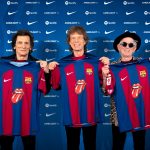 The Rolling Stones posan con la camiseta del FC Barcelona. Foto: Barcelona