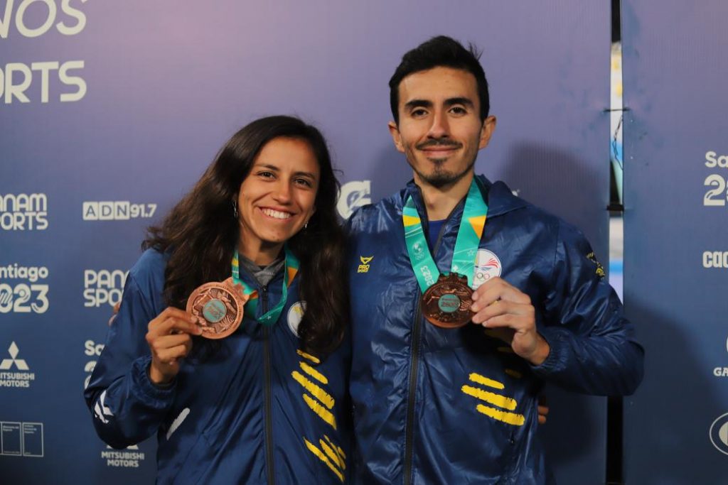 Andrea Rojas y Carlos Granja se convierten en los primeros ecuatorianos en ganar medallas en los Juegos Panamericanos en la escalada deportiva. Foto: Comité Olímpico
