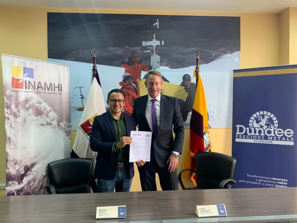 Las estaciones de monitoreo hidrometeorológico, ubicadas en la zona del proyecto minero Loma Larga, formarán parte de la red nacional.
