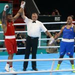 Gerlon Congo dio la primera victoria de Ecuador en los Juegos Panamericanos de Santiago 2023 en Boxeo. Foto: EFE