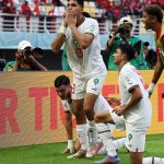Jugadores de Marruecos celebran gol de la victoria ante Panamá. Foto: FIFA