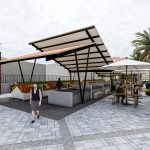 En los diseños para el nuevo mercado de Sarayunga constan áreas de ventas, patio de comidas, plazoleta y estacionamientos. Cortesía