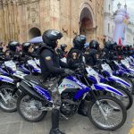 Motos entregadas por la Prefectura de Azuay al personal de la Policía Nacional.