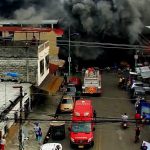 Incendio ocurrido la mañana de este viernes, 12 de enero de 2024, en Guayaquil.