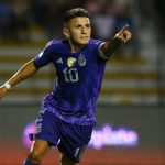 Almada celebra gol del triunfo ante Paraguay. Foto: Argentina