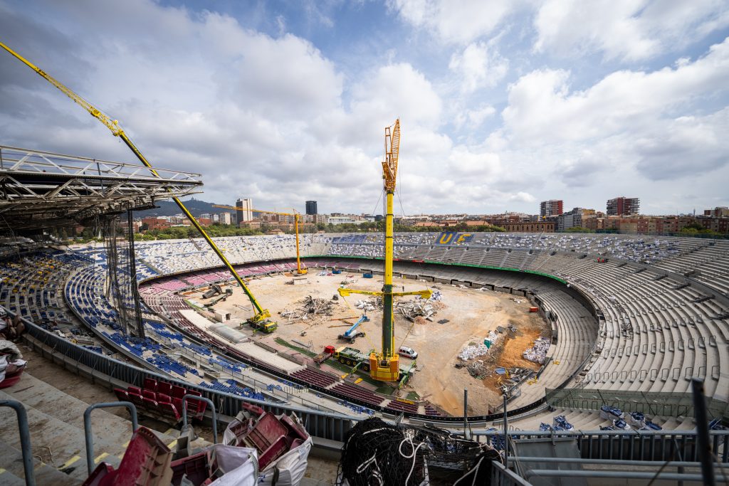 Las obras del Spotify Camp Nou avanzan según los plazos previstos por el club azulgrana y afrontan un nueva fase de construcción