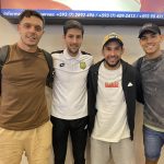 Fratta, Mancinelli y Díaz arribaron a Cuenca para sumarse a la pretemporada. Foto: Deportivo Cuenca