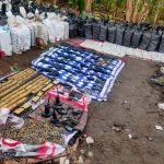 Material incautado en el cantón Vinces por los militares.