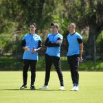 Josep Alcácer dirigió su primera práctica con Liga de Quito. Foto: Liga de Quito