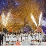 Jugadores de Real Madrid celebran la Supercopa de España. Foto: EFE