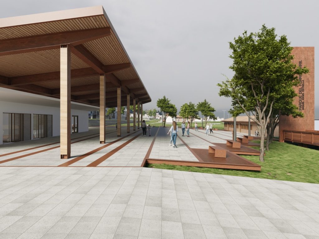 En el diseño se muestra el proyecto del parque del Ferrocarril. Se trata de una de las obras por ejecutarse este año. Cortesía