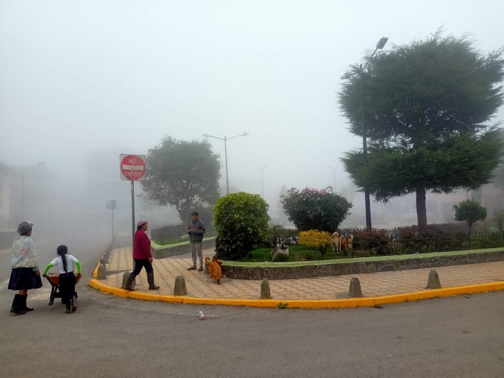 La parroquia Molleturo será una de las primeras beneficiarias de la entrega de leche de fórmula. En la imagen se observa el parque central de la localidad. BPR