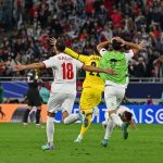 Jugadores de Jordania celebran clasificación a la final de la Copa de Asia