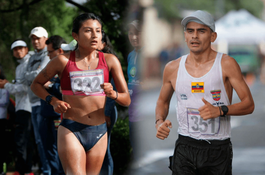 La azuaya Paula Torres y el lojano Jordy Jiménez obtuvieron la medalla de oro en 20 kilómetros durante el Campeonato Nacional de Marcha.