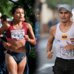 La azuaya Paula Torres y el lojano Jordy Jiménez obtuvieron la medalla de oro en 20 kilómetros durante el Campeonato Nacional de Marcha.
