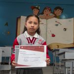 Paula Galarza preside el cuarto año de educación básica e integra el consejo estudiantil de la escuela “Ulises Chacón”. XCA