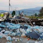 Accidente de camión en el sector Mosquera del cantón Biblián.