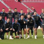Jugadores de Argentina en el último entrenamiento previo al partido ante Costa Rica. Foto: Argentina.