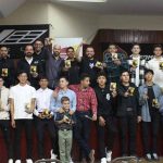 Más de una decena de pedalistas dejaron un tiempo sus entrenamientos para asistir a la premiación del Campeonato Provincial de Downhill 2023.